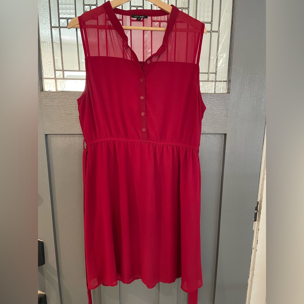 Maroon Paper Moon Sleeveless Cocktail Dress, XL